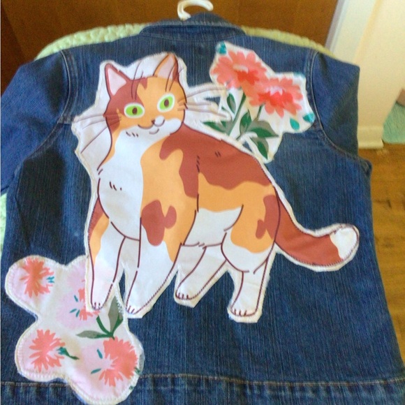 Upcycled denim jacket size children 16 - Picture 6 of 11